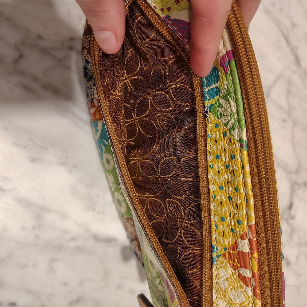 Fossil Unique Leather Patchwork Purse - image 7